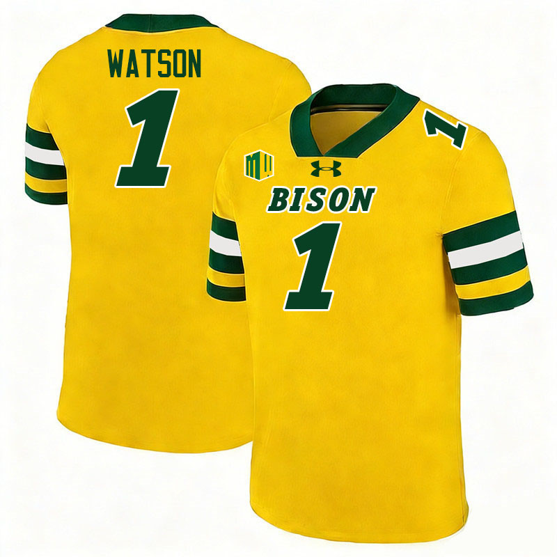North Dakota State Bison #1 Christian Watson College Football Jerseys,Uniforms-Gold